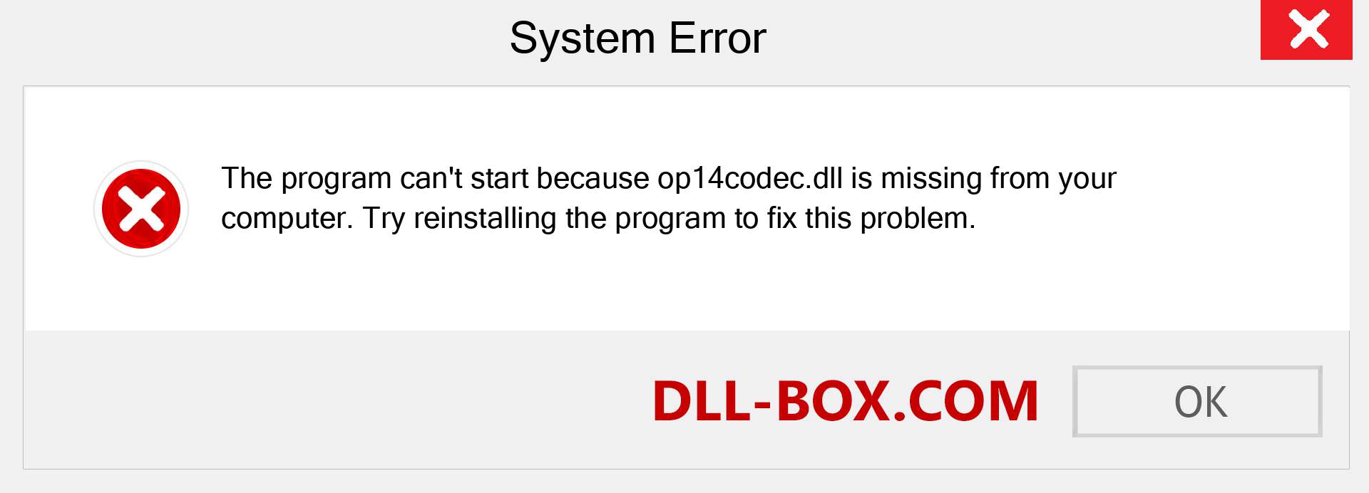  op14codec.dll file is missing?. Download for Windows 7, 8, 10 - Fix  op14codec dll Missing Error on Windows, photos, images